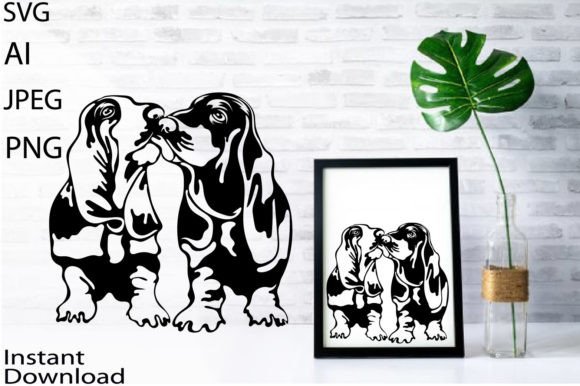 Basset Hound Love Dog Svg Png Jpg Ai