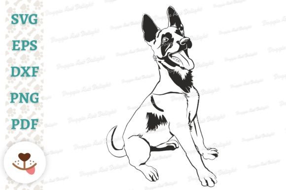 Belgian Malinois Puppy Dog SVG PNG DXF