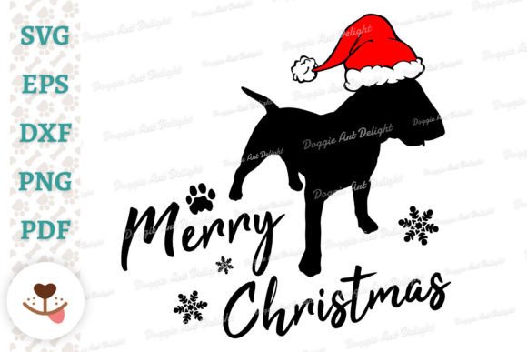 Bull Terrier Christmas Dog SVG PNG Files