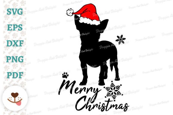 Christmas Chihuahua Dog SVG PNG DXF EPS