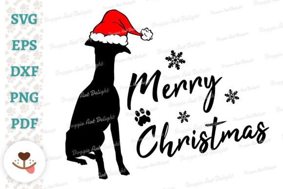 Christmas Whippet Dog SVG PNG Files