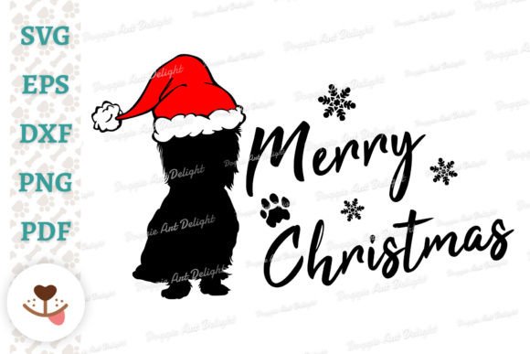 Christmas Yorkie Dog SVG PNG DXF Files