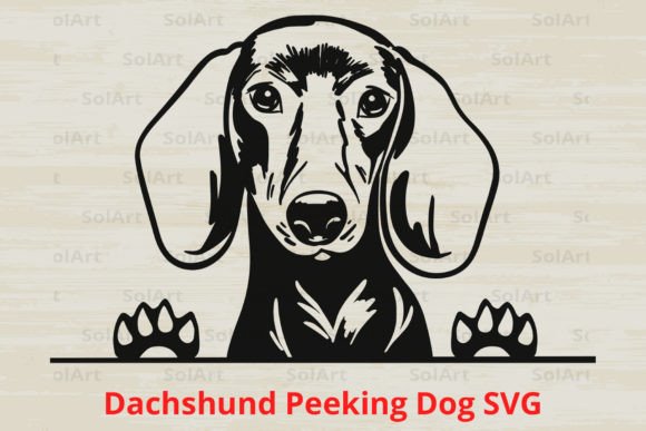 Dachshund Peeking Dog SVG