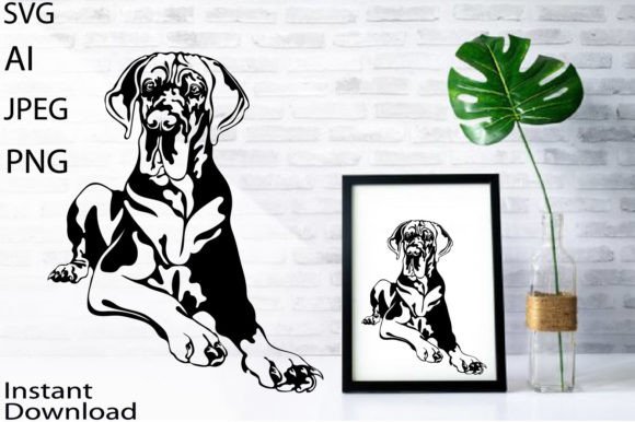 Great Dane Dog Svg Png Jpg Ai Vector