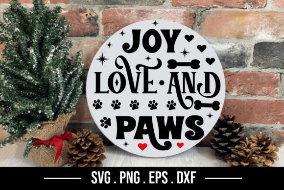 Joy Love and Paws – Christmas Dog SVG