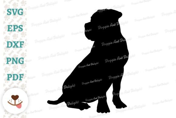 Sitting Boerboel Dog SVG, PNG, DXF, EPS, PDF