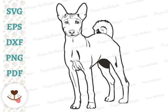 Standing Basenji Dog SVG Vector Cut File
